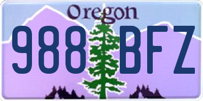 OR license plate 988BFZ