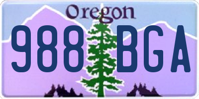 OR license plate 988BGA