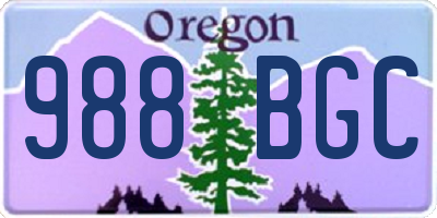 OR license plate 988BGC