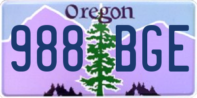 OR license plate 988BGE