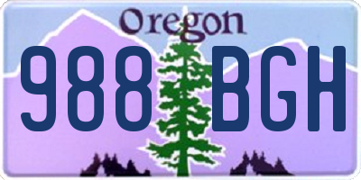 OR license plate 988BGH