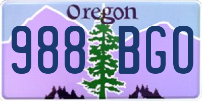 OR license plate 988BGO