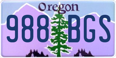 OR license plate 988BGS