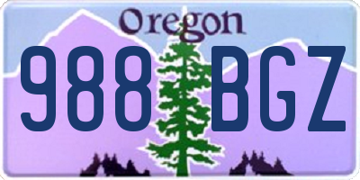 OR license plate 988BGZ