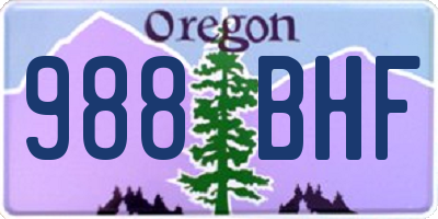 OR license plate 988BHF