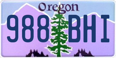OR license plate 988BHI
