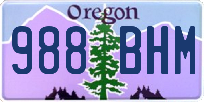 OR license plate 988BHM