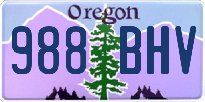 OR license plate 988BHV