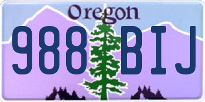 OR license plate 988BIJ