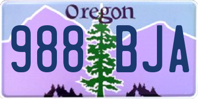 OR license plate 988BJA