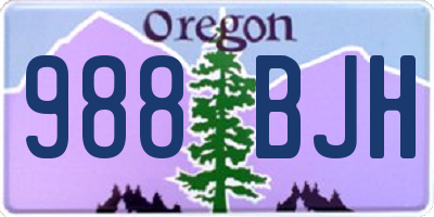 OR license plate 988BJH