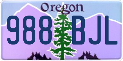 OR license plate 988BJL