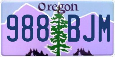 OR license plate 988BJM