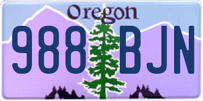 OR license plate 988BJN