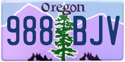 OR license plate 988BJV