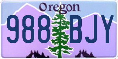 OR license plate 988BJY