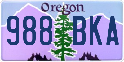 OR license plate 988BKA