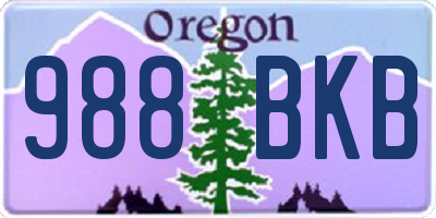 OR license plate 988BKB