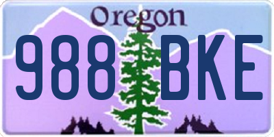 OR license plate 988BKE