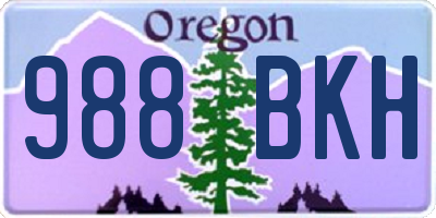 OR license plate 988BKH
