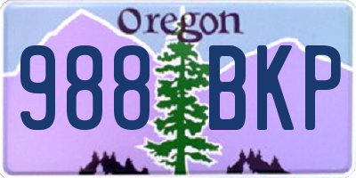 OR license plate 988BKP