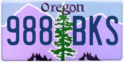 OR license plate 988BKS