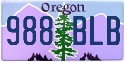OR license plate 988BLB