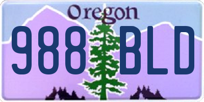 OR license plate 988BLD