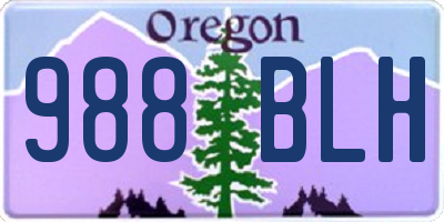 OR license plate 988BLH