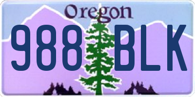 OR license plate 988BLK