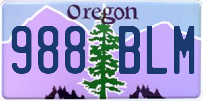 OR license plate 988BLM