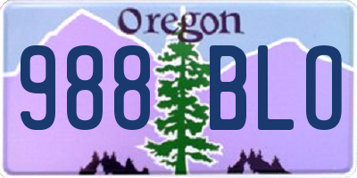 OR license plate 988BLO