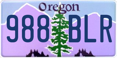 OR license plate 988BLR