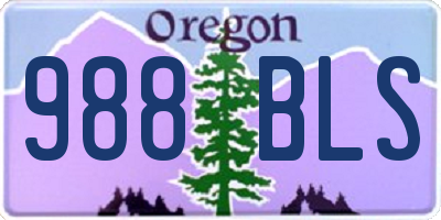 OR license plate 988BLS