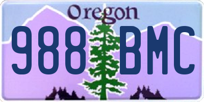 OR license plate 988BMC