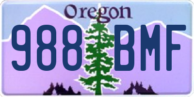 OR license plate 988BMF