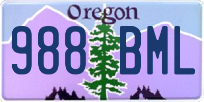 OR license plate 988BML