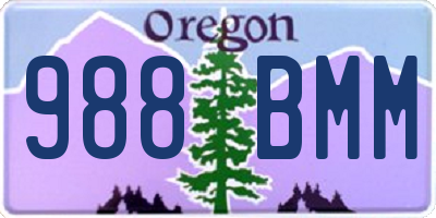 OR license plate 988BMM