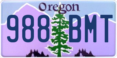 OR license plate 988BMT