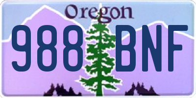 OR license plate 988BNF