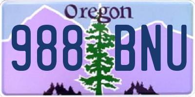 OR license plate 988BNU