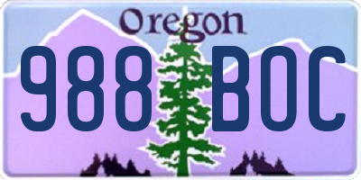 OR license plate 988BOC