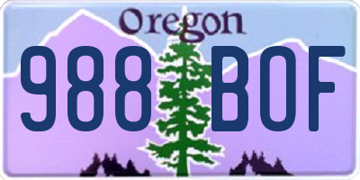 OR license plate 988BOF