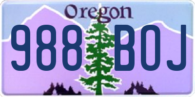 OR license plate 988BOJ