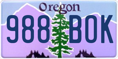 OR license plate 988BOK