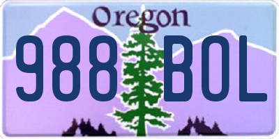 OR license plate 988BOL