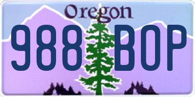 OR license plate 988BOP