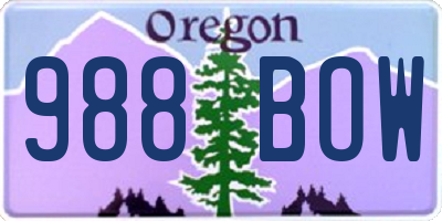 OR license plate 988BOW
