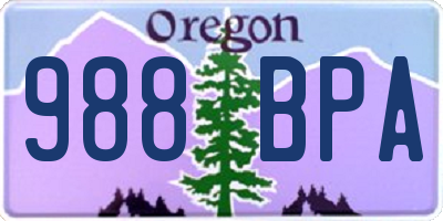 OR license plate 988BPA