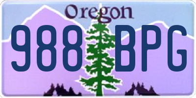 OR license plate 988BPG